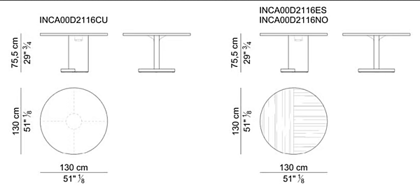 Round wooden meeting table Inca I 4 Mariani factory i 4 Mariani from Italy. Foto №3