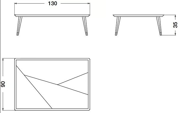 Low rectangular wooden coffee table Eclipse CPRN HOMOOD E236 factory CPRN HOMOOD from Italy. Foto №2