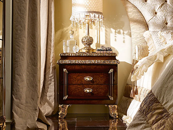 Rectangular bedside table with drawers A.R. Arredamenti Grand Royal 1486 factory A.R.ARREDAMENTI SRL from Italy. Foto №3