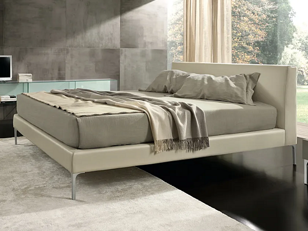 Upholstered double bed with soft backrest Duomo Design Aron Air factory Duomo Design from Italy. Foto №1