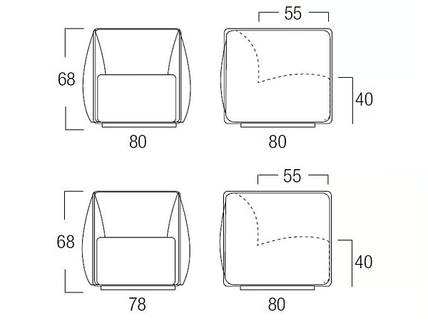 Swivel fabric armchair with armrests Egoitaliano Ludo factory Egoitaliano from Italy. Foto №4