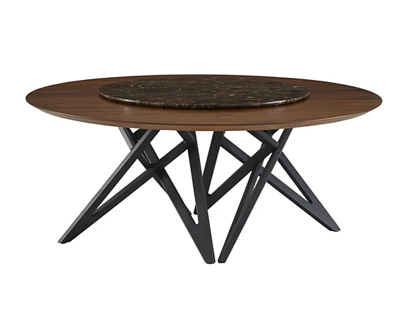 Round wooden dining table with lazy susan LIGNE ROSET ENNEA 005BFT4T factory LIGNE ROSET from Italy. Foto №1