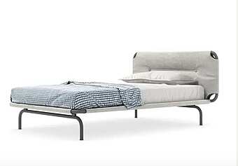Single bed with upholstered back Nidi Tube factory nidi from Italy