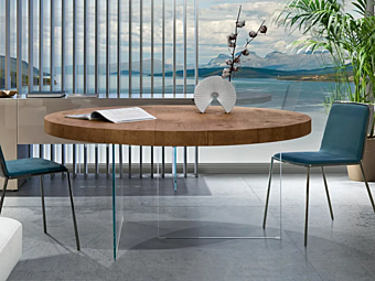 Round wooden table AIR Wildwood LAGO Round wooden table AIR Wildwood LAGO factory LAGO from Italy