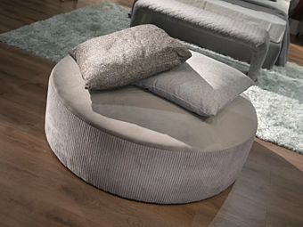 Upholstered Round Fabric Pouf Bed CASA +39 NS0002, NS0008