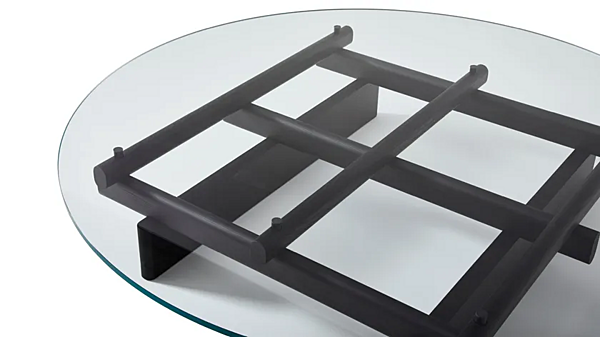 Low Round Coffee Table Wood and Glass CASSINA Sengu factory CASSINA from Italy. Foto №3