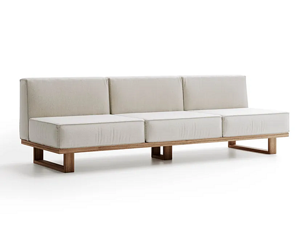 3-seater garden sofa with fabric upholstery and teak frame Atmosphera 9 Zero 9.0.M3.MC factory ATMOSPHERA from Italy. Foto №1