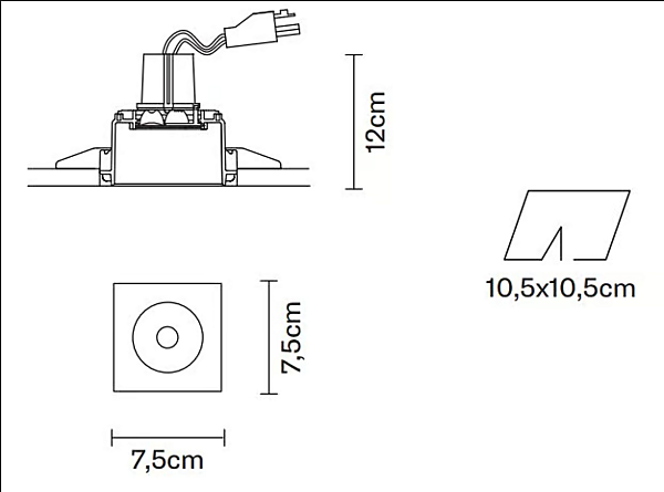 Recessed Metal Spotlight Fabbian Tools Collection factory Fabbian from Italy. Foto №16