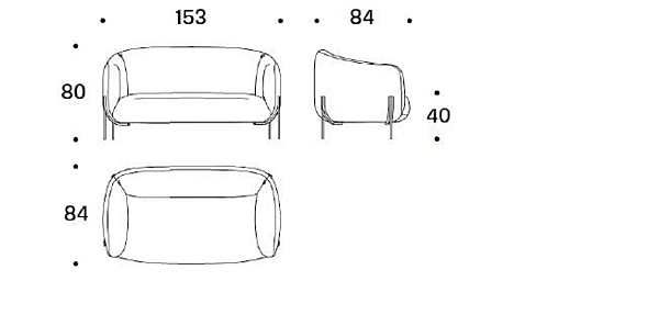 2-seater fabric sofa with removable cover Saba Geo factory SABA from Italy. Foto №6