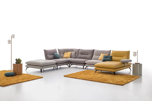 Sectional fabric sofa with soft back AERRE ITALIA LIBRA factory AERRE ITALIA from Italy. Foto №5