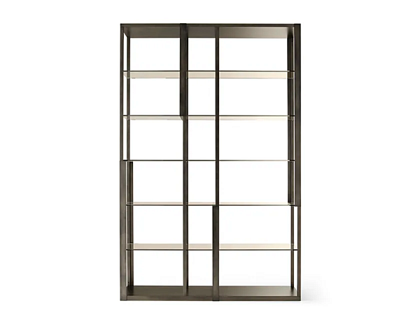 Freestanding bookcase in glass and wood Gallotti&Radice Tortona factory Gallotti & Radice from Italy. Foto №2