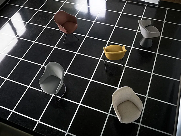 Swivel upholstered fabric chair with armrests Potocco Lyz 918 GC 918/GC factory POTOCCO from Italy. Foto №3