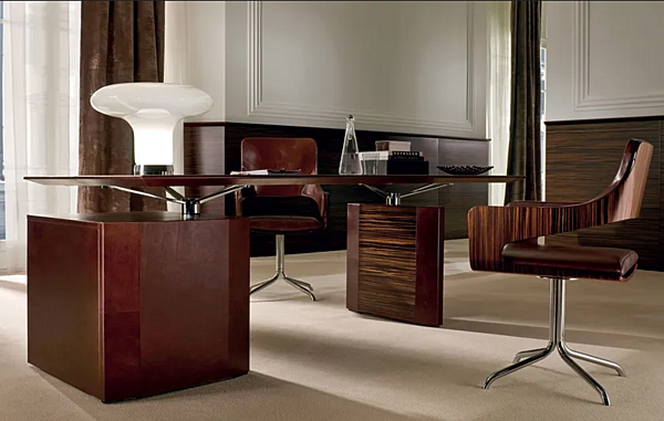 L-shaped wooden executive desk with drawers I 4 Mariani Symetria factory i 4 Mariani from Italy. Foto №6