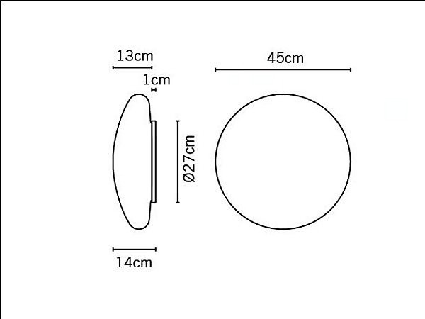 Glass wall and ceiling lamp Lumi white Fabbian factory Fabbian from Italy. Foto №7