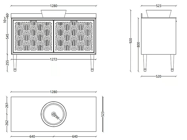 Single wooden vanity unit with drawers Park Avenue Cora 2A PKRCORA2ACES factory Park Avenue from Italy. Foto №11