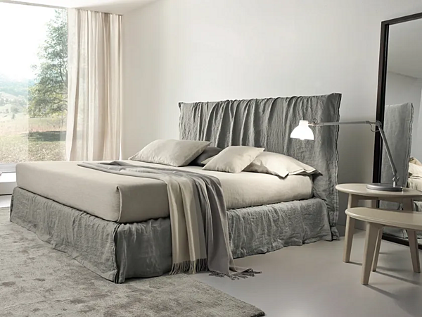 Upholstered double bed with soft back Duomo Design Dress factory Duomo Design from Italy. Foto №1