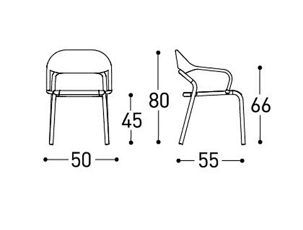 Stackable aluminium chair with armrests VARASCHIN Noss 2450 factory VARASCHIN from Italy. Foto №26