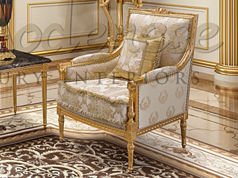 Fabric armchair with upholstered back Modenese Luxury Interiors 14457 14457