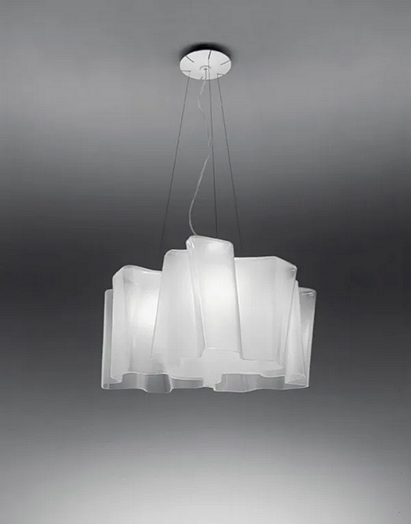 Blown glass pendant lamp Logico 3x120 Artemide 0454010A, 0454020A, 0698020A factory Artemide from Italy. Foto №6