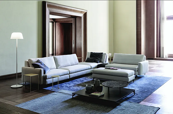 Sectional sofa fabric or leather VIBIEFFE 525 Nordic factory VIBIEFFE from Italy. Foto №5