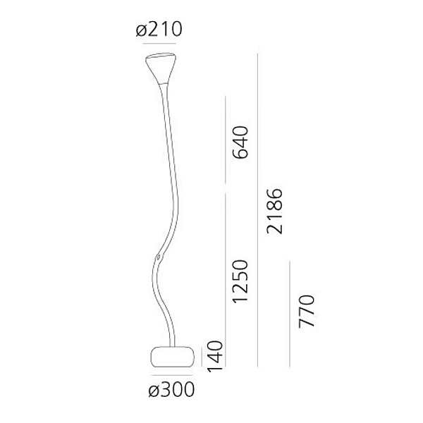 Adjustable Floor Lamp Polycarbonate Artemide Pipe 0670010IN0A, 0670W10A factory Artemide from Italy. Foto №5