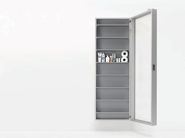 Aluminium wall cabinet with mirrored door Kristalia factory Kristalia from Italy. Foto №12