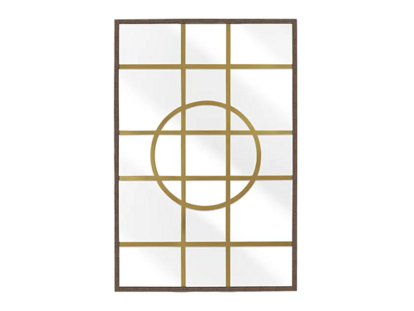 Rectangular Wall Mounted Mirror Leather Abrissi Hampton 11247 factory ABRISSI from Italy. Foto №2