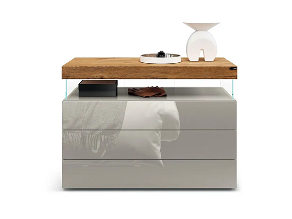 Wood and glass chest of drawers AIR LAGO 2140 2140 factory LAGO from Italy. Foto №1