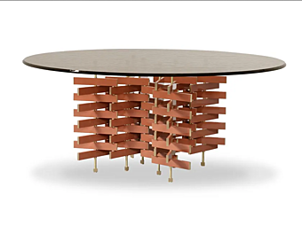 Round table in Loom fabric by BAXTER