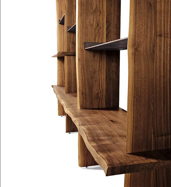 Open walnut bookcase Capanna S 154 DALE factory DALE from Italy. Foto №3