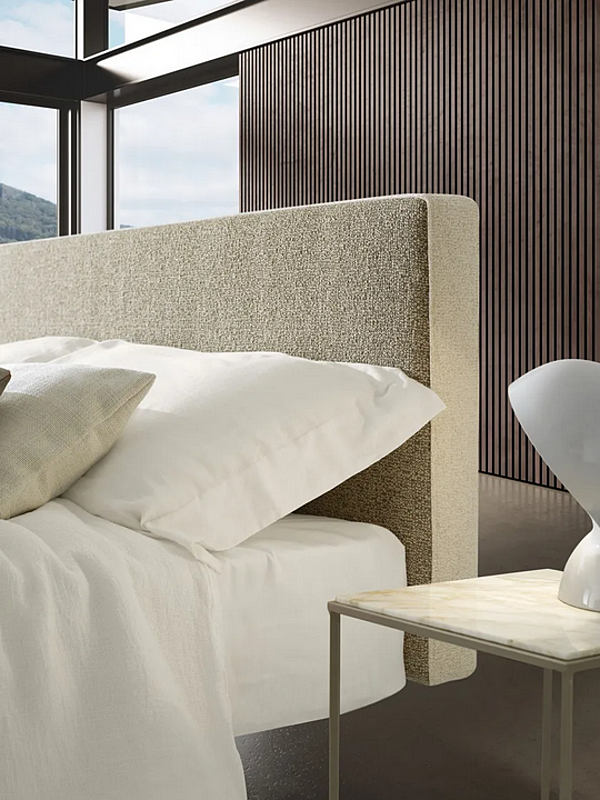 Fabric double bed with upholstered back panel Duomo Design Plane factory Duomo Design from Italy. Foto №2