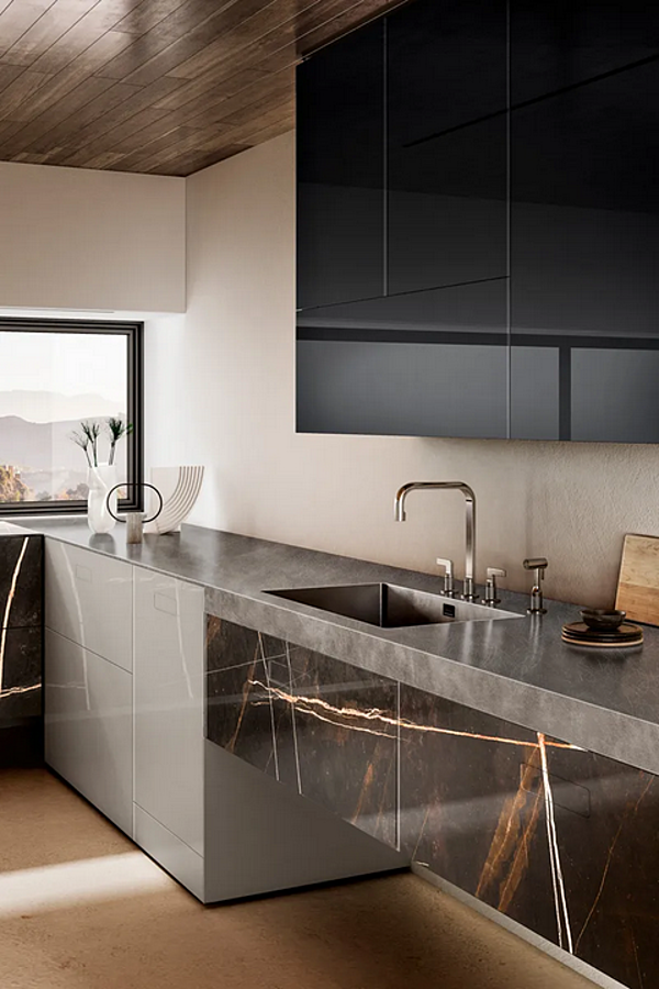Wall Mounted Kitchen 36E8 Marble XGlass LAGO factory LAGO from Italy. Foto №2