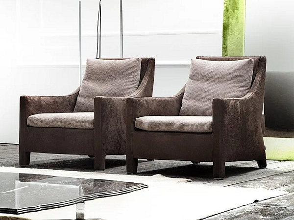 Upholstered armchair with armrests ERBA ITALIA Pensiero factory ERBA ITALIA from Italy. Foto №1