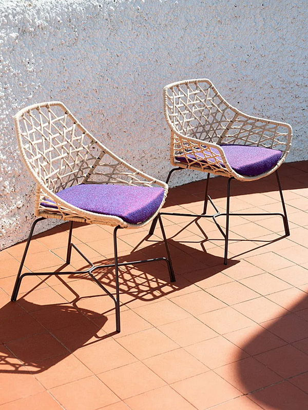 Fabric garden armchair with armrests Potocco Cut 910 PR 910/PR factory POTOCCO from Italy. Foto №4