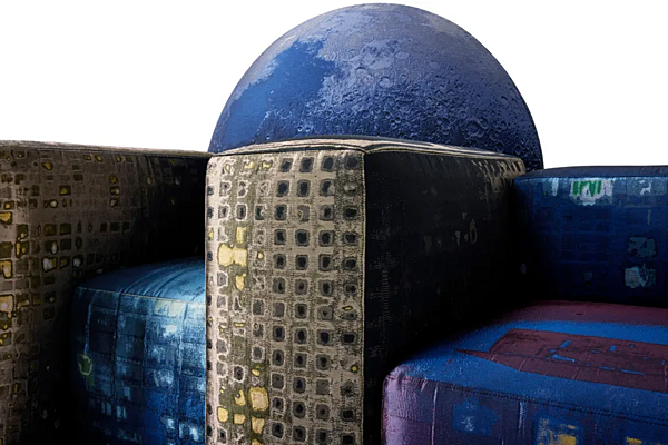 Sectional sofa with upholstered back CASSINA Notturno a New York factory CASSINA from Italy. Foto №3