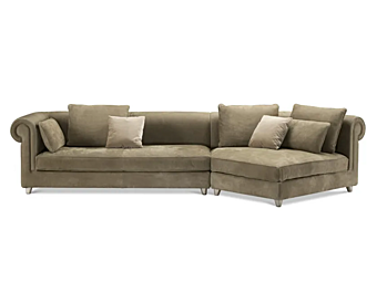 Curved leather sofa for four Portofino collection GHIDINI1961 factory GHIDINI1961 from Italy