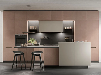 Wooden Fitted Kitchen with Island LUBE CUCINE Unica factory LUBE CUCINE from Italy