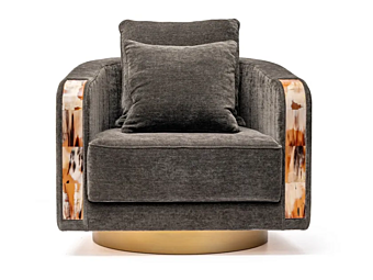 Swivel fabric armchair with armrests ARCAHORN Afrodite 7044B 7044B