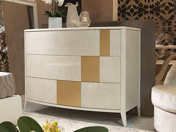 Wooden chest of drawers with gold accents CASA +39  6605 factory CASA +39 from Italy. Foto №1