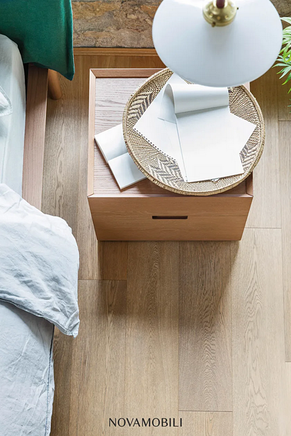 Wooden bedside table with drawers NOVAMOBILI Quarantacinque factory NOVAMOBILI from Italy. Foto №3