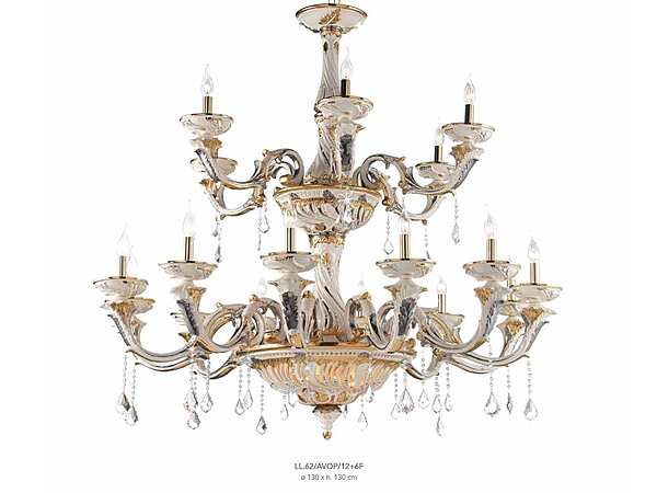 Chandelier LORENZON (F.LLI LORENZON) LL.62/AVOP/12+6F factory LORENZON (F.LLI LORENZON) from Italy. Foto №1