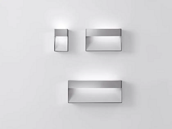 Wall lamp for bathroom in glass and stainless steel AGAPE 369 factory Agape from Italy