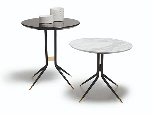 Round high side table with marble top VIBIEFFE SWING 1500 factory VIBIEFFE from Italy. Foto №1