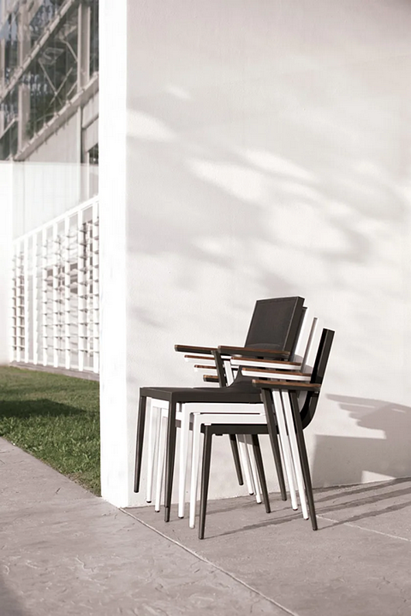 Stackable Aluminium Garden Chair with Armrests Atmosphera Domino DM.SB factory ATMOSPHERA from Italy. Foto №10