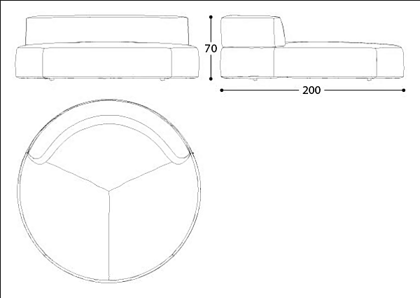 Round Fabric Garden Bed Belt VARASCHIN Deybed 221D/221DA- 221DB/221DBA factory VARASCHIN from Italy. Foto №9