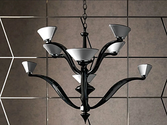 Chandelier Morgan Cortezari Metal Glass 1469 factory CORTE ZARI from Italy