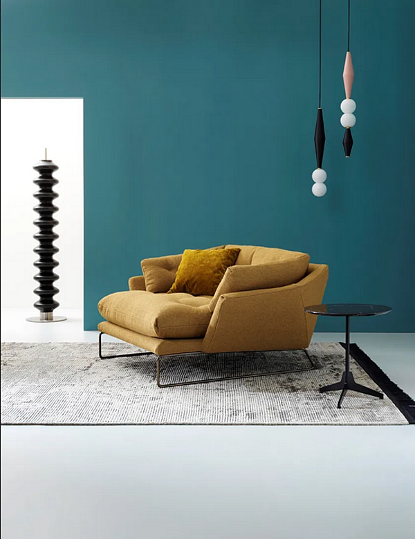 Three-seater fabric sofa with sled base Saba New York Suite factory SABA from Italy. Foto №6