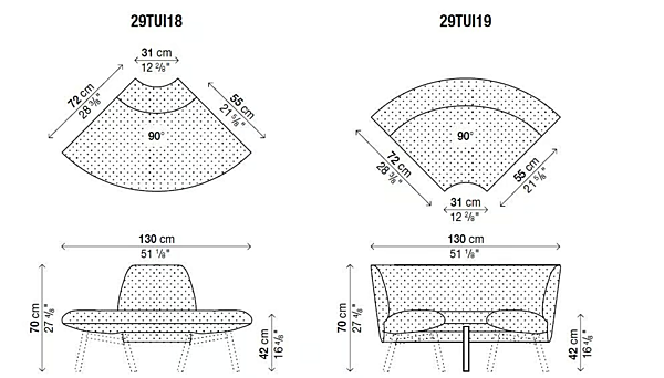 Modular curved fabric sofa with soft back Kristalia Tuile System factory Kristalia from Italy. Foto №5