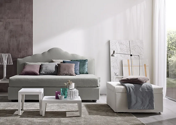 Full size upholstered storage bed Elettra Duomo Design factory Duomo Design from Italy. Foto №5