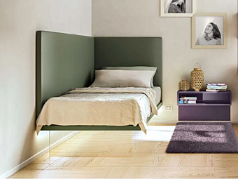Kids single bed with upholstered back LAGO Gizmo Kids single bed with upholstered back LAGO Gizmo factory LAGO from Italy